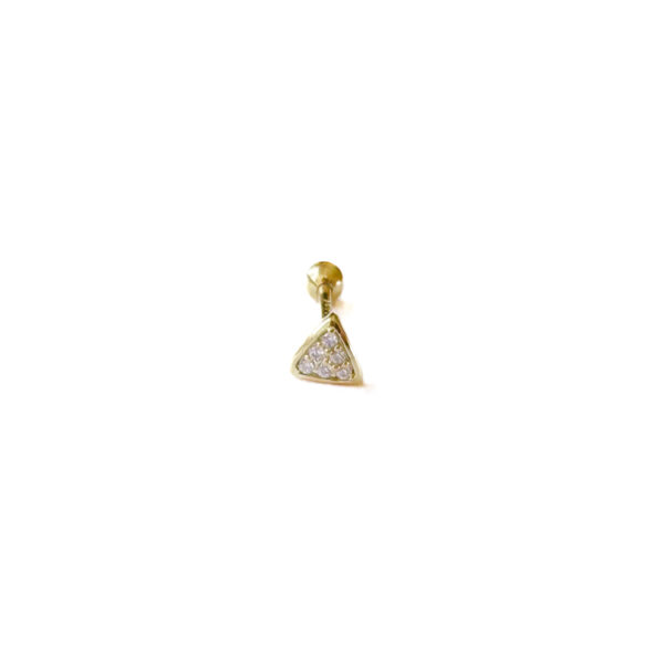 High-resolution image of Osaka earstud - gold - Experience the charm of the East with our Osaka Earstud, a beautiful piece that complements any outfit. Details: Sterling silver 925 Screw ball fastener. Sold as a unit.