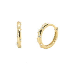 High-resolution image of Stella earrings - gold - Add a hint of stellar charm to your style with our Stella Hoop Earrings. Details: Sterling silver 925