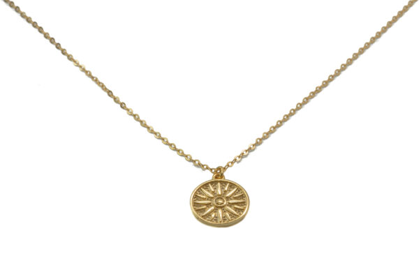 High-resolution image of Sun necklace - gold - Our Sun Necklace in gold captures the essence of the radiant sun, providing warmth and light to your style. Details: Sterling silver 925