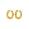 High-resolution image of Bold Hoop Earrings - gold - Introducing our "Bold Hoop Earrings" – a stunning statement piece that exudes confidence and style. Details: Steel with 18k gold plating Snap click fastener